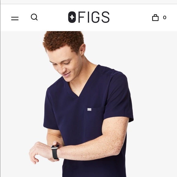 CHISEC Three-Pocket Scrub Top, Navy